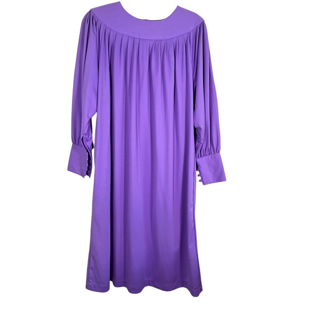 Brylane Retro Midi Dress 6 Purple Pleated‎ Mod Feminine Neutral Classic Chic 80s